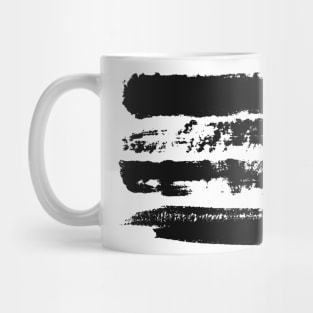 Black brush strokes on white background, monochrome. Print. Mug